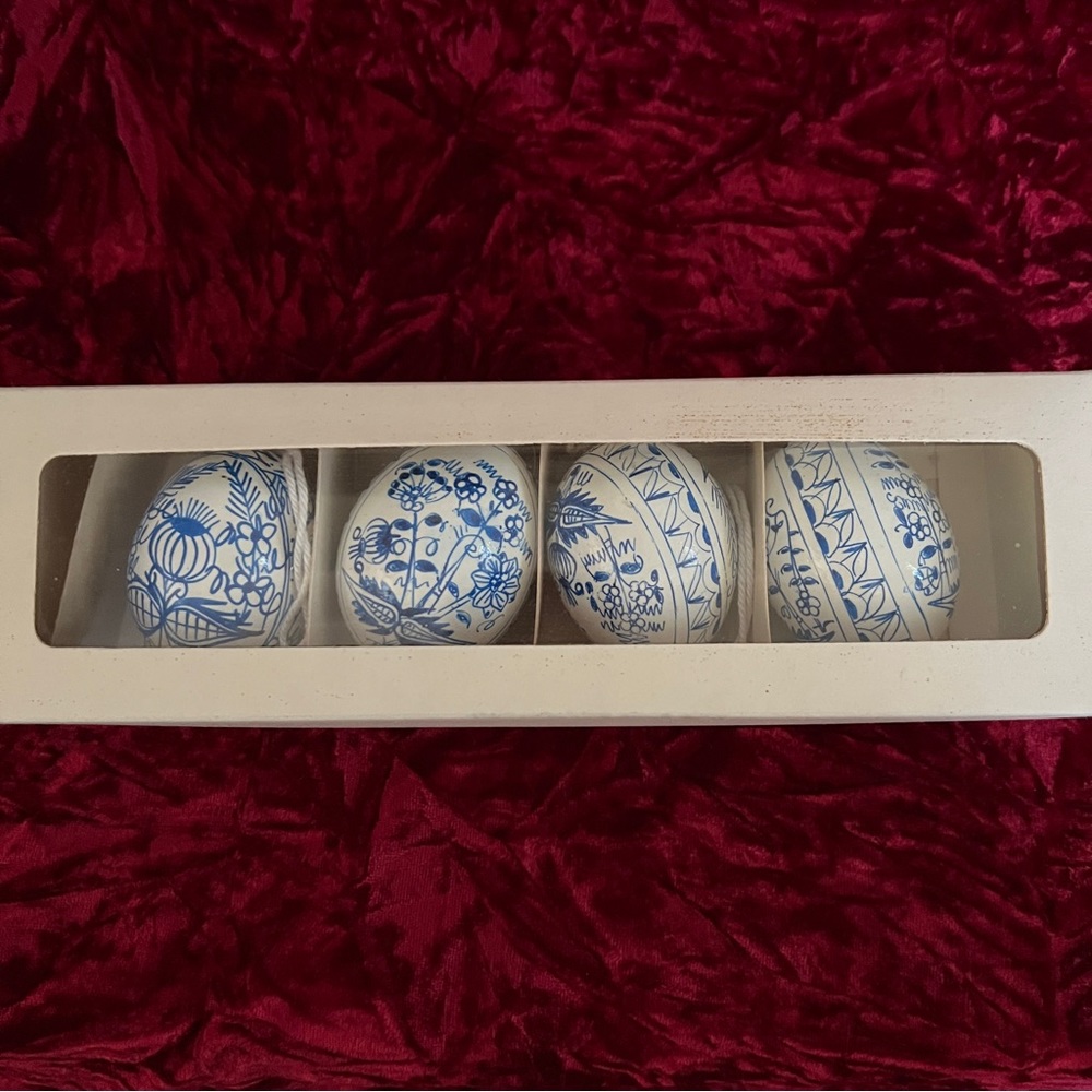 Vintage Hand Painted Easter Egg Ornaments